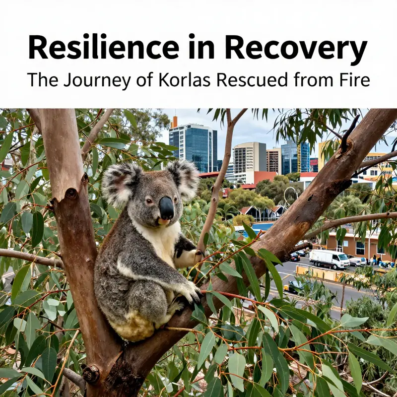 A wildlife caregiver providing critical treatment to a rescued koala post-fire.