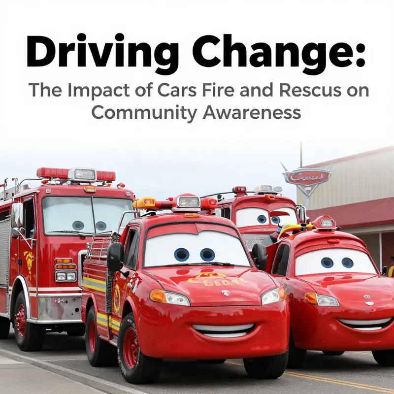 Firefighting vehicles in action, reinforcing their crucial role in rescue missions.