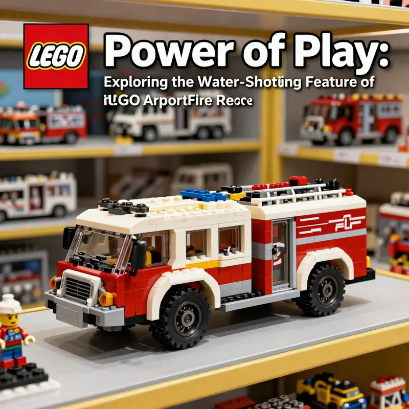 The LEGO Airport Fire Rescue Vehicle features a functional water cannon, elevating playtime to new heights.