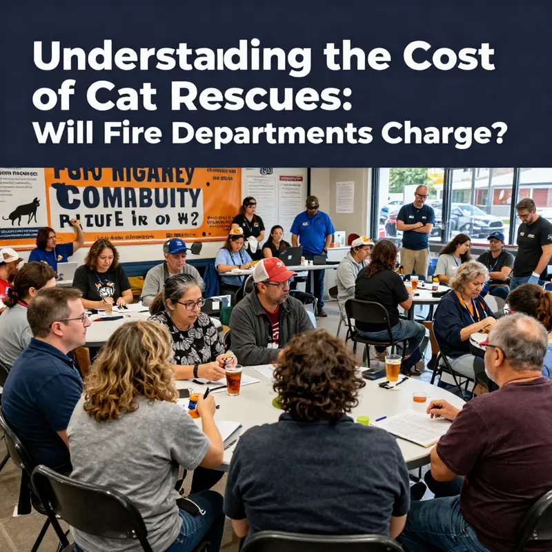 A firefighter rescues a cat, emphasizing the dedication of fire departments to animal welfare.