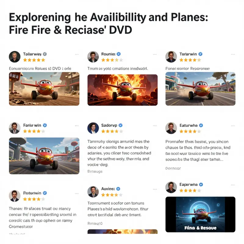 A display of DVDs including *Planes: Fire & Rescue* highlighting its availability for home viewing.