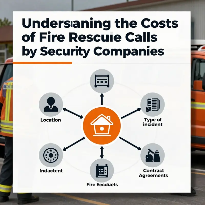 Infographic detailing the processes of calling fire rescue services by security companies.