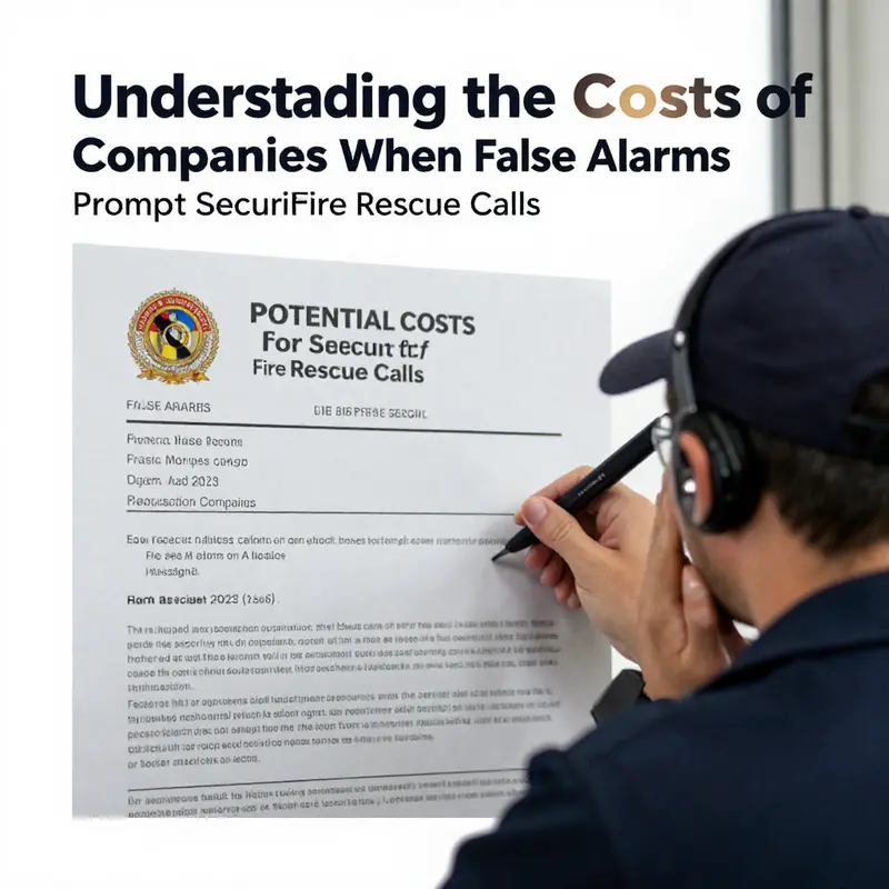 Infographic detailing the processes of calling fire rescue services by security companies.