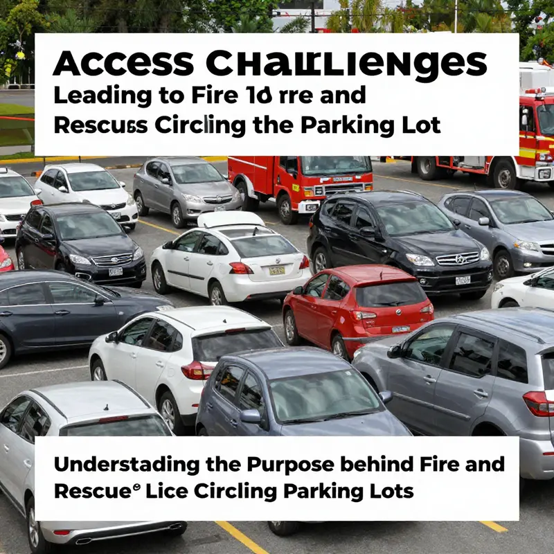 Firefighters performing a detailed hazard assessment while circling a parking lot.