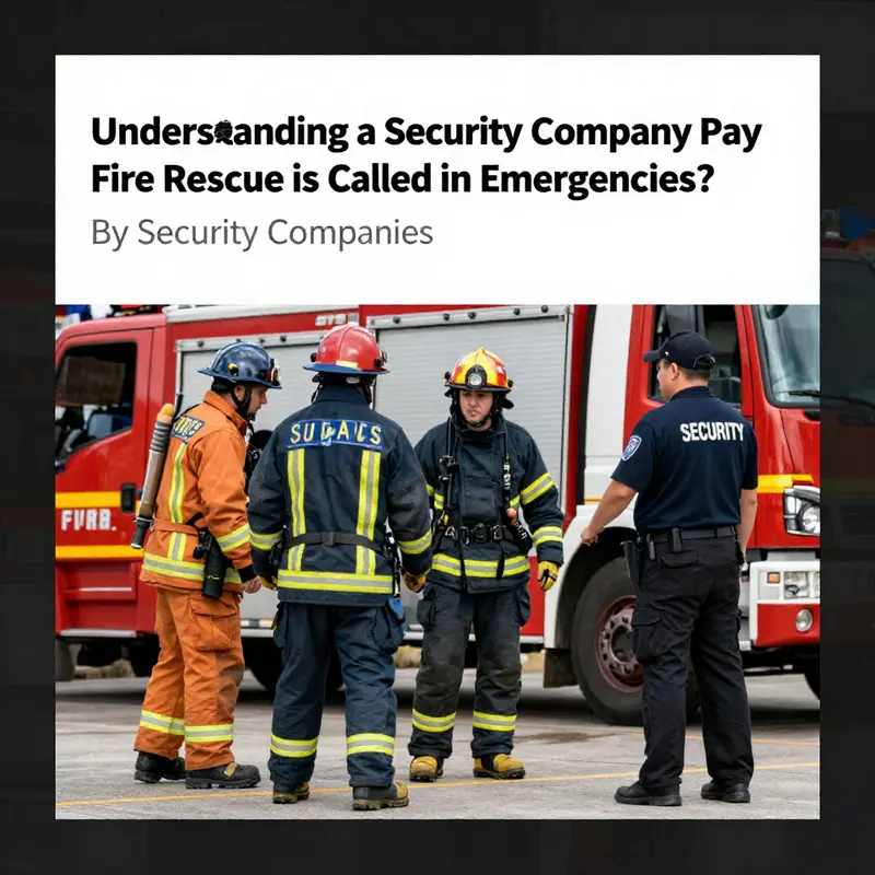 Infographic detailing the processes of calling fire rescue services by security companies.