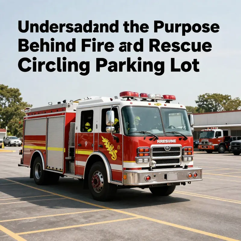 Firefighters performing a detailed hazard assessment while circling a parking lot.