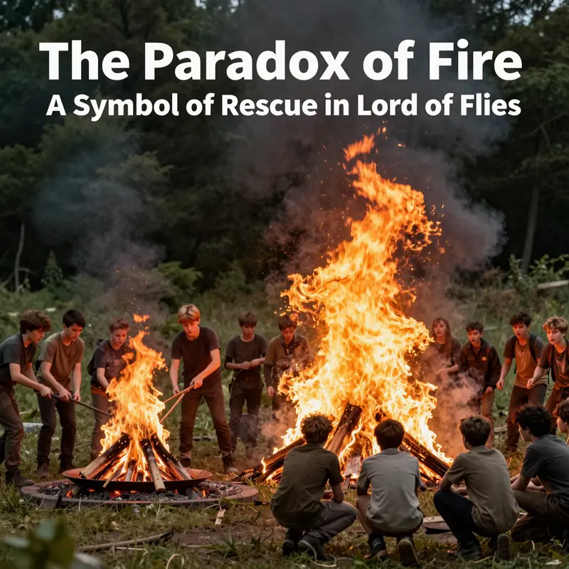 The flickering fire ignites hope among the boys, symbolizing their connection to civilization.