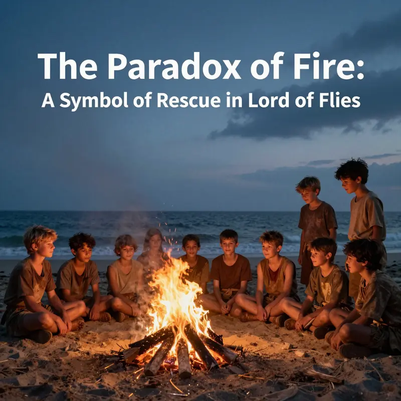 The flickering fire ignites hope among the boys, symbolizing their connection to civilization.