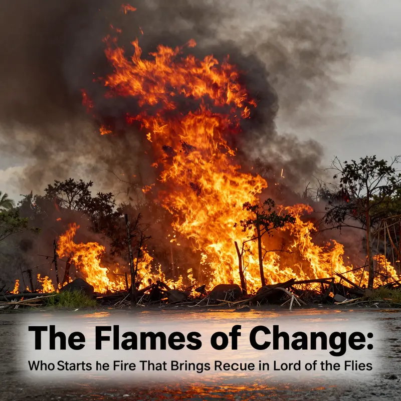 The campfire at the heart of the boys’ struggle between civilization and savagery.