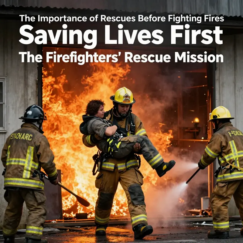 Firefighters prioritize rescues, showing their commitment to saving lives first.