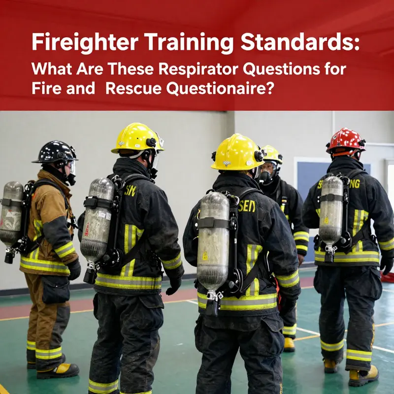 A firefighter ensures proper respirator fitting, emphasizing the importance of safety in operations.
