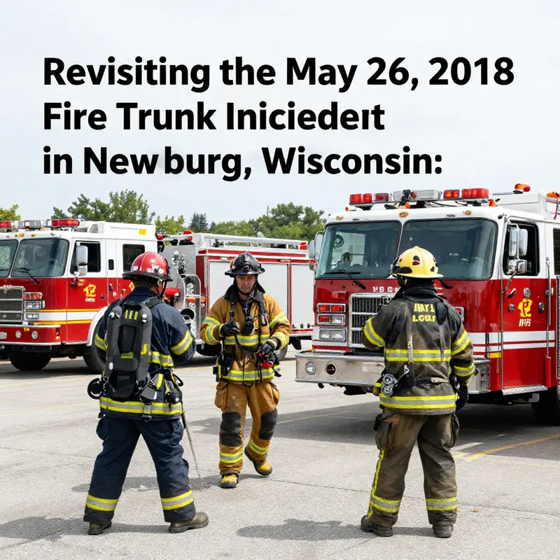 Emergency responders evaluate the scene of the accident involving rescue and fire trucks in Newburg, emphasizing safety challenges.