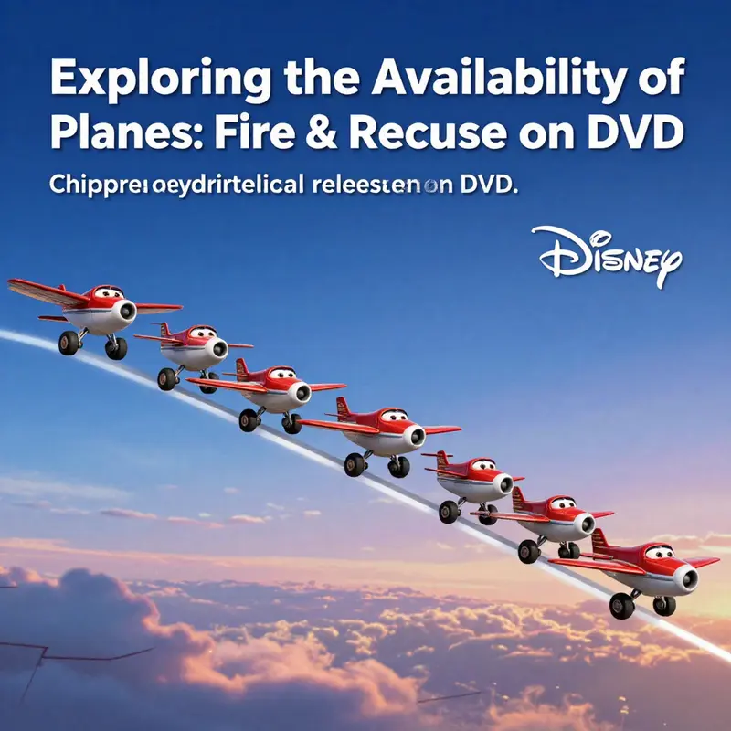 A display of DVDs including *Planes: Fire & Rescue* highlighting its availability for home viewing.