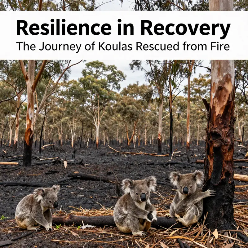 A wildlife caregiver providing critical treatment to a rescued koala post-fire.