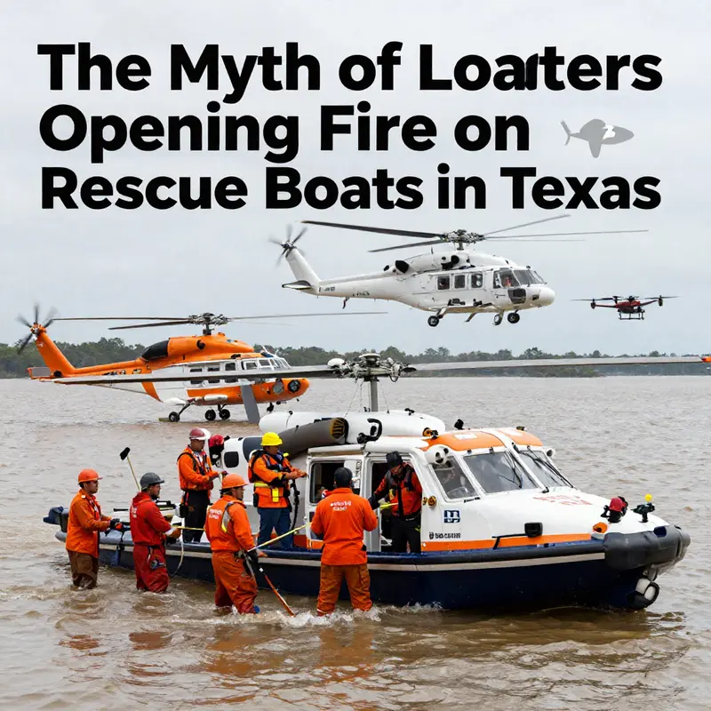 Rescue boats operate amid the chaos of flooding, highlighting security concerns and the reality of rescue efforts.