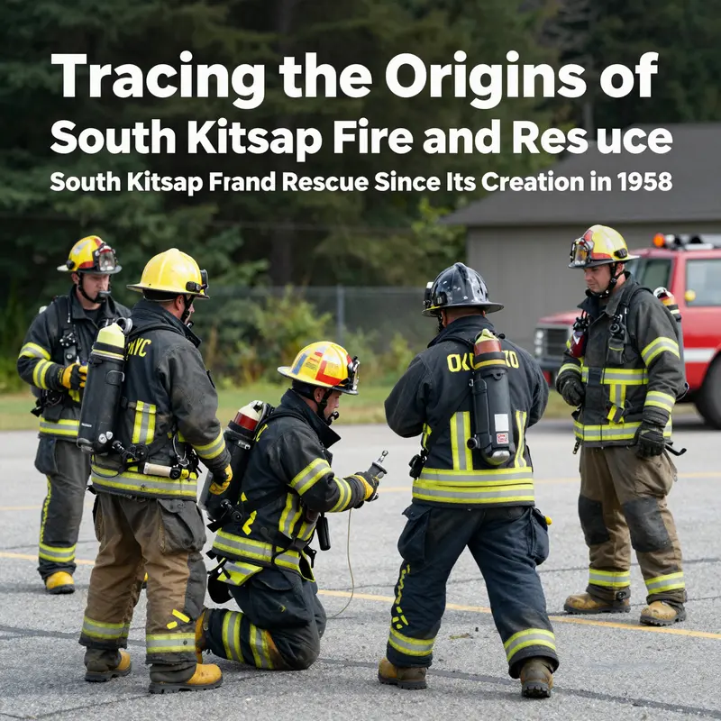 The original South Kitsap Fire and Rescue station in 1958, marking the beginning of organized fire services in the community.