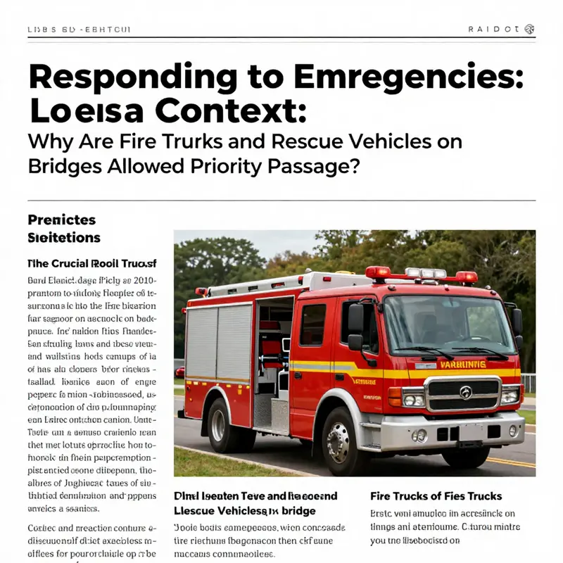 Fire trucks and rescue vehicles responding urgently to an emergency situation on a bridge.