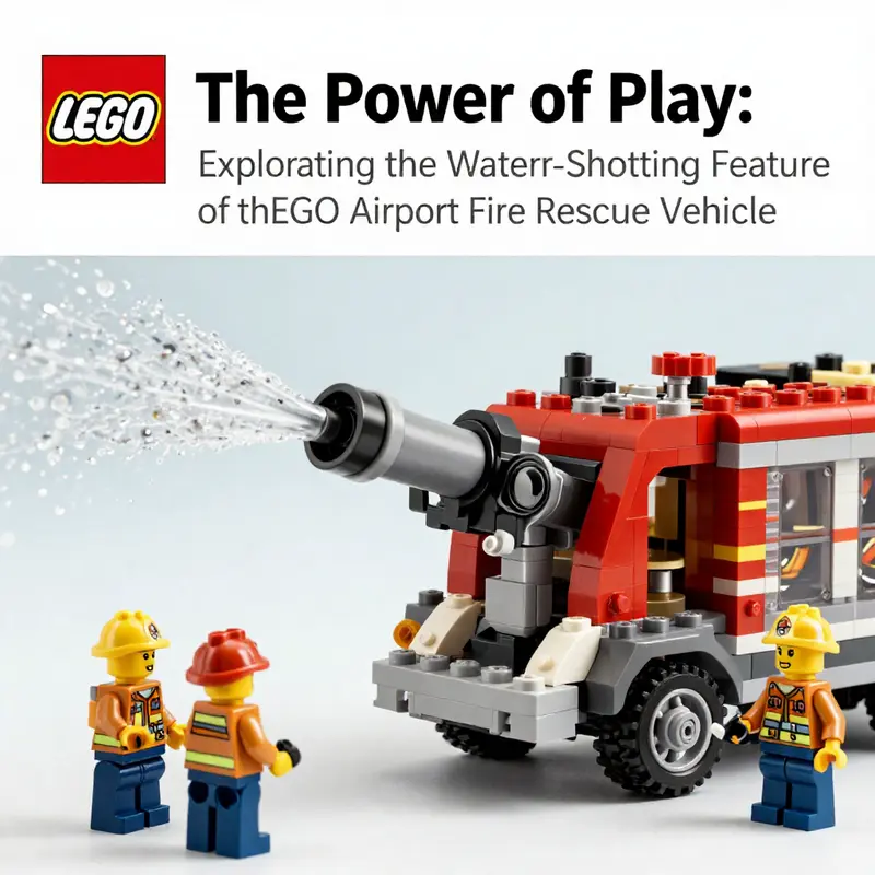 The LEGO Airport Fire Rescue Vehicle features a functional water cannon, elevating playtime to new heights.