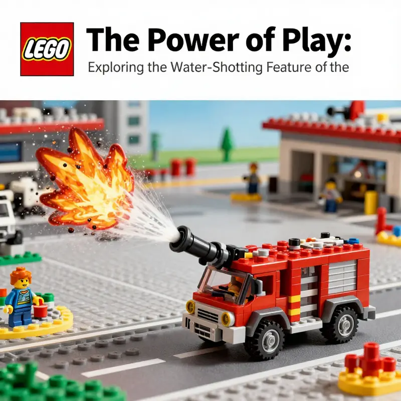 The LEGO Airport Fire Rescue Vehicle features a functional water cannon, elevating playtime to new heights.