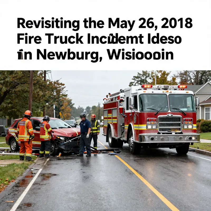 Emergency responders evaluate the scene of the accident involving rescue and fire trucks in Newburg, emphasizing safety challenges.
