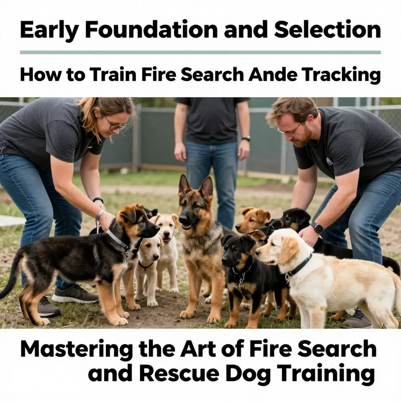 Trainers assess puppies for potential fire SAR candidates based on key traits such as confidence and drive.