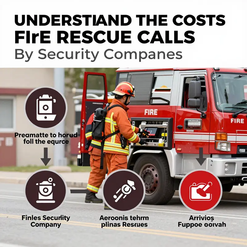 Infographic detailing the processes of calling fire rescue services by security companies.