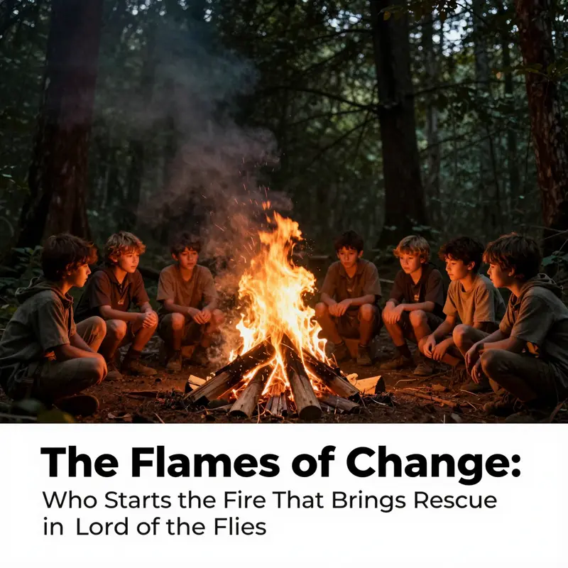 The campfire at the heart of the boys’ struggle between civilization and savagery.