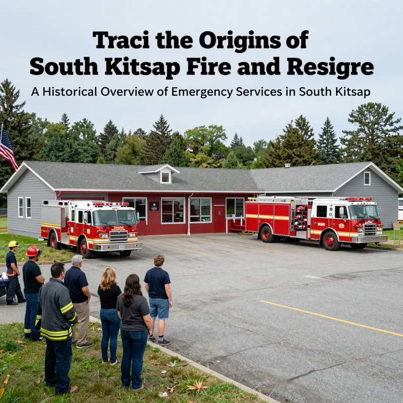 A panoramic image showcasing the South Kitsap Fire Rescue station, illustrating its role in the community.