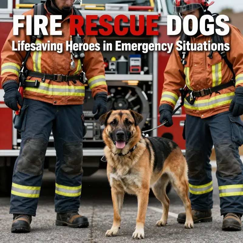 A trained fire rescue dog diligently searching through debris to find survivors.