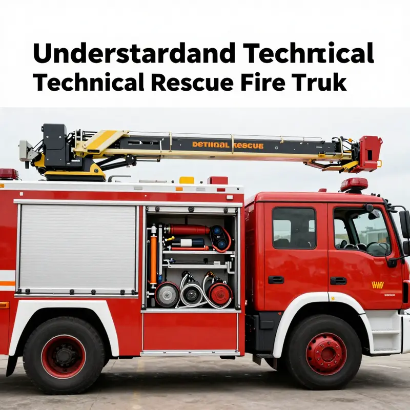 Interior of a technical rescue fire truck showcasing essential rescue equipment.