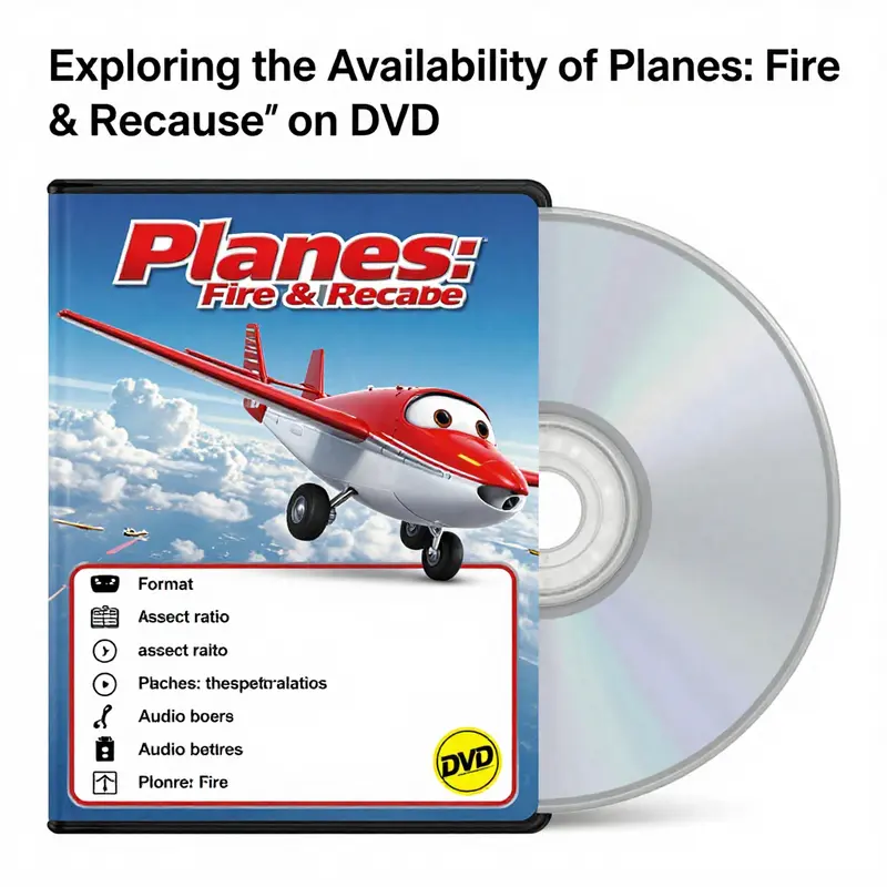 A display of DVDs including *Planes: Fire & Rescue* highlighting its availability for home viewing.