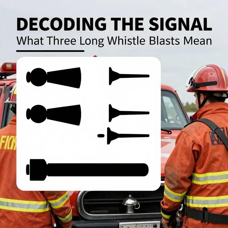 A firefighter signaling with a whistle emphasizes the importance of communication in rescue operations.