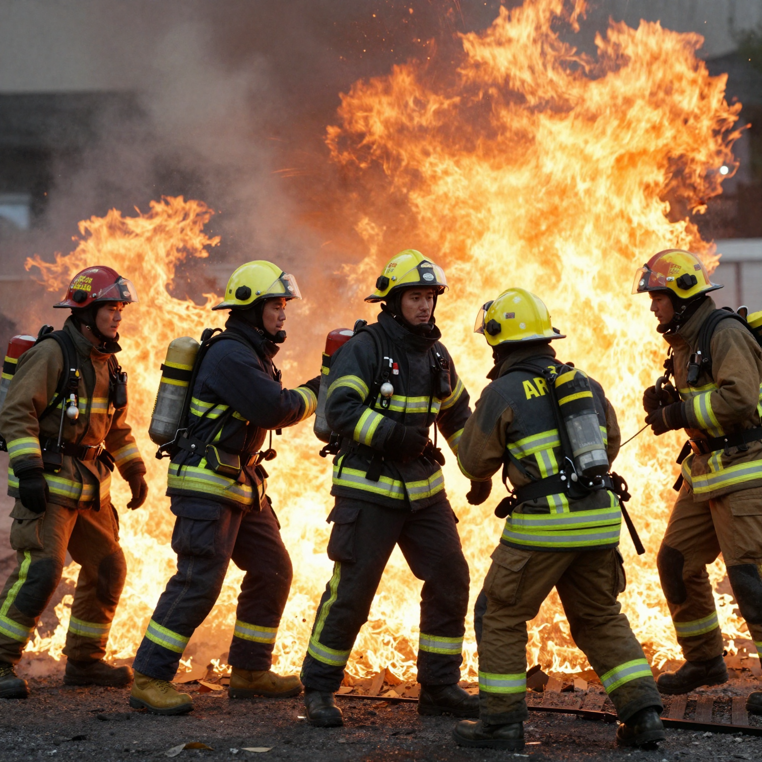 Dramatic fire scene from Rescuing Madison, showcasing intense emotions and heroic rescue efforts.