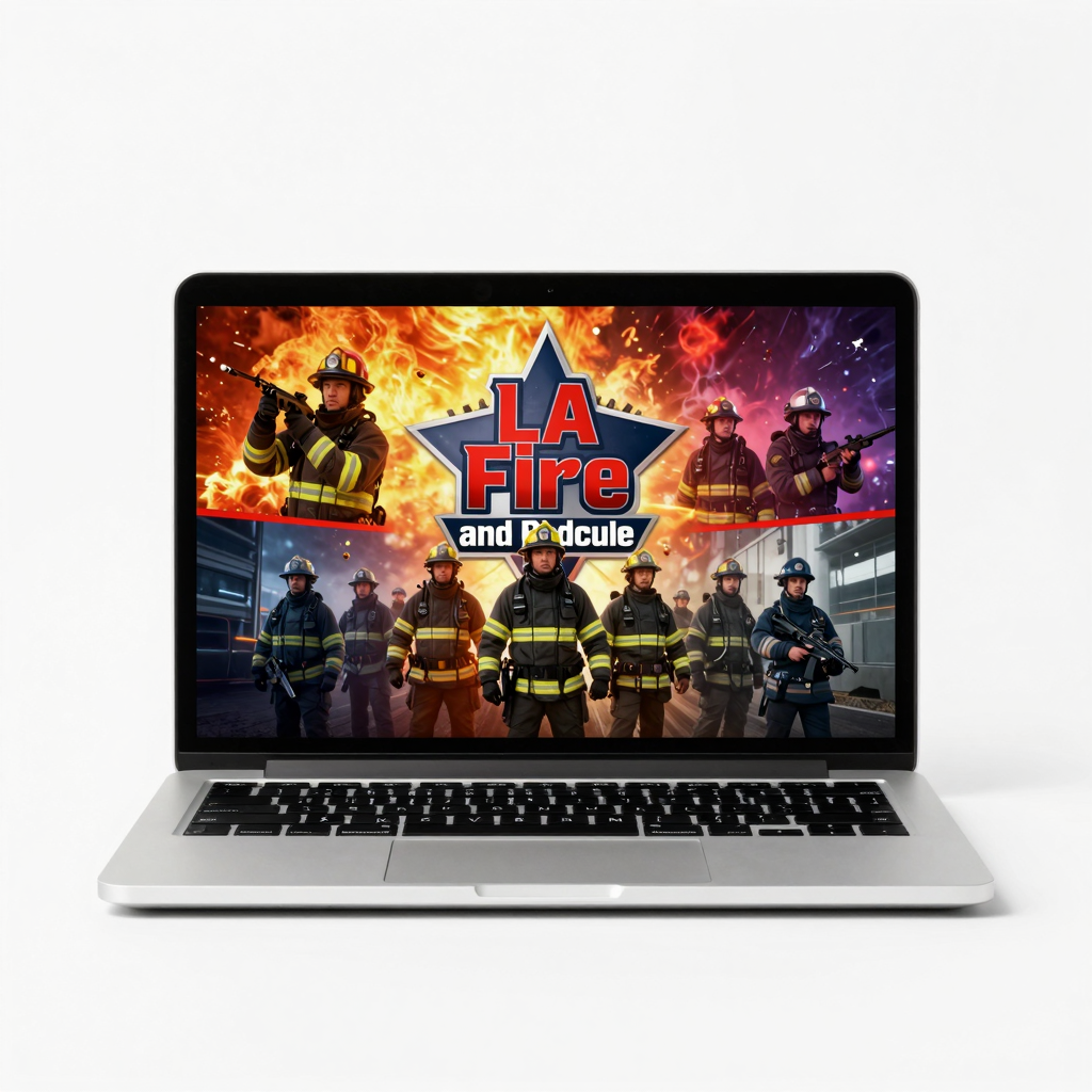 Laptop streaming LA Fire and Rescue