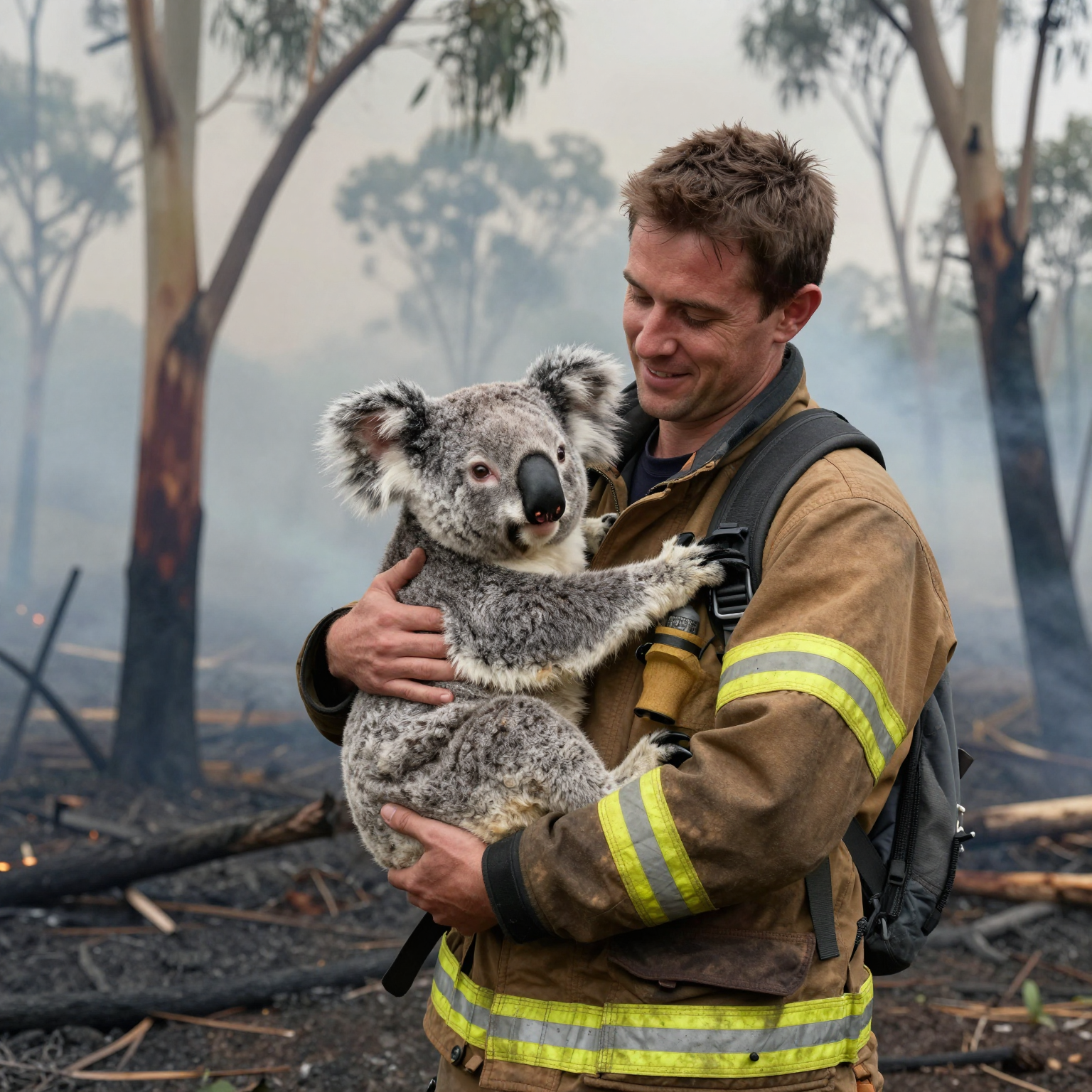 Coco the Koala Rescued from Fire