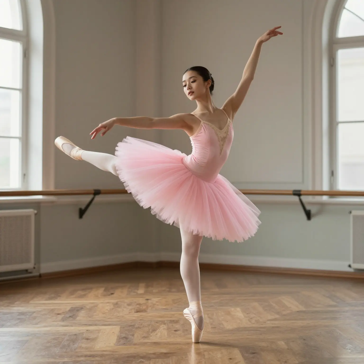 Ballerina in Pink Tutu Dress