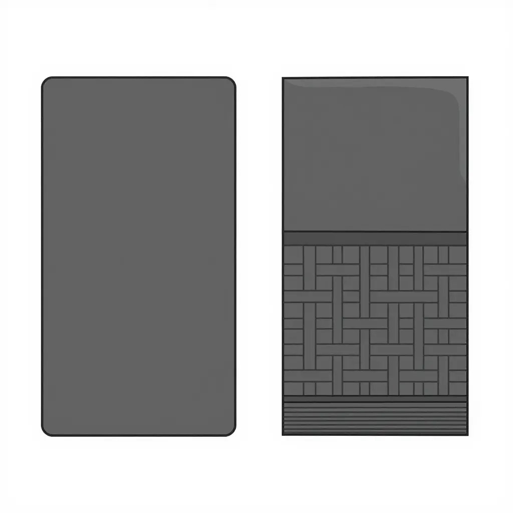 Side-by-side schematic cross-section of a single molded ABS fairing layer and a laminated fiberglass cloth-and-resin fairing build