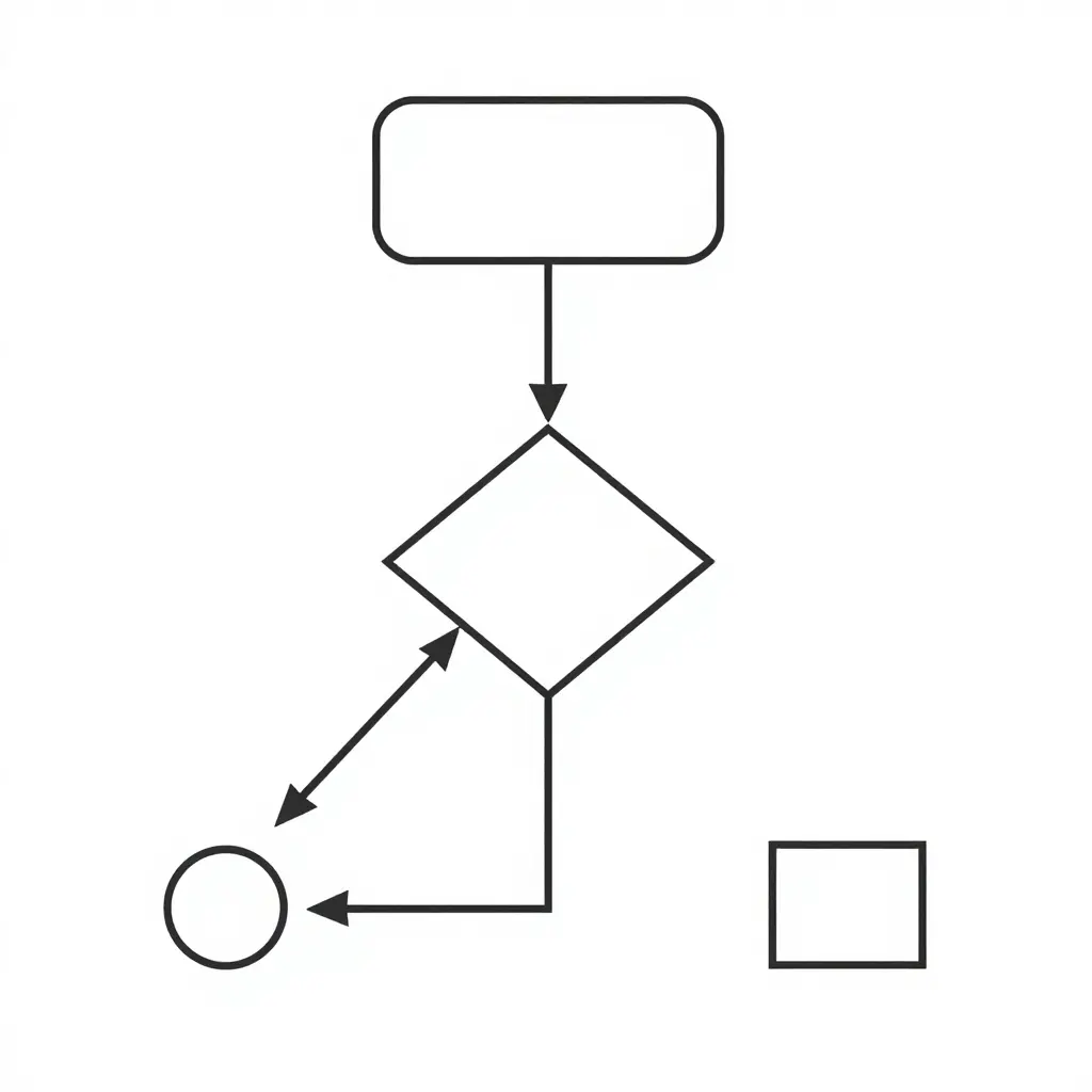 Simple two-dimensional flowchart showing the fairing fitment decision process as connected geometric shapes and arrows